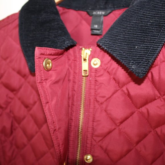 J.Crew Maroon Barbour-Style Quilted Down Tack Jacket - Picture 3 of 6